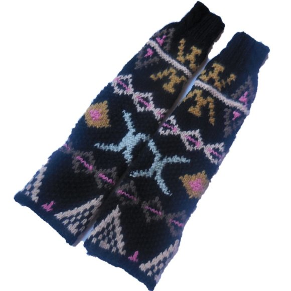 Hand Warmers Wool 20.5" long Black Thick - Picture 1 of 3